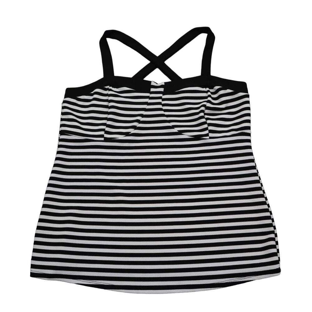 Toto Collection Shirt Womens 3XL Black Pinstriped Sleeveless Racerback Tank Top